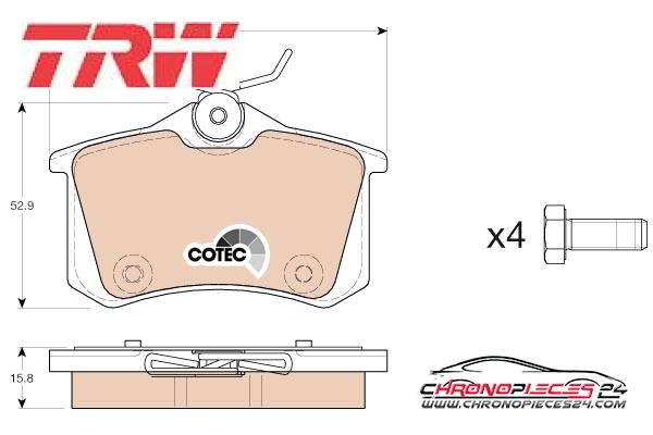 Achat de TRW GDB1973 Kit de plaquettes de frein, frein à disque pas chères