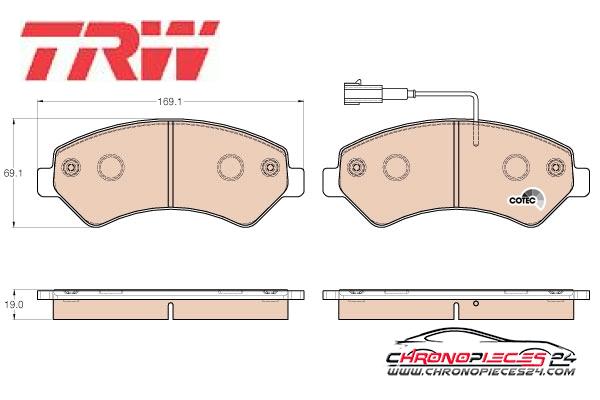 Achat de TRW GDB1982 Kit de plaquettes de frein, frein à disque pas chères