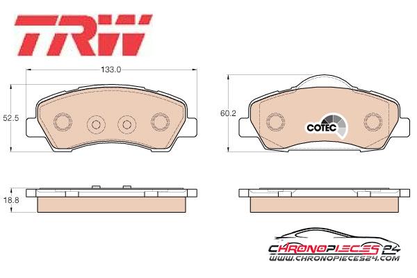 Achat de TRW GDB1992 Kit de plaquettes de frein, frein à disque pas chères