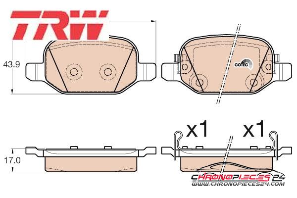 Achat de TRW GDB2002 Kit de plaquettes de frein, frein à disque pas chères