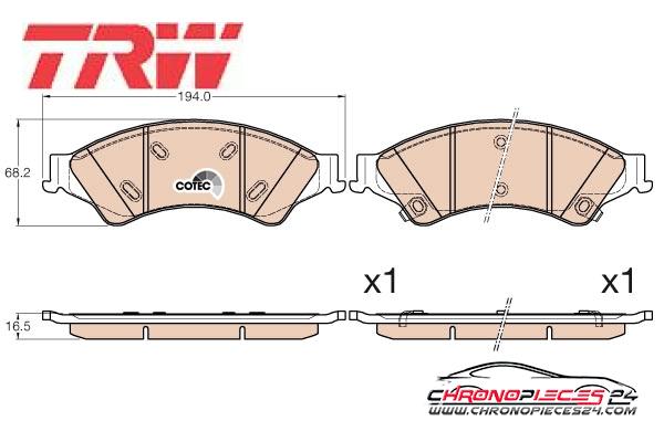 Achat de TRW GDB2005 Kit de plaquettes de frein, frein à disque pas chères