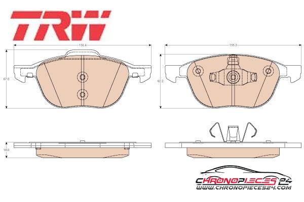 Achat de TRW GDB2011 Kit de plaquettes de frein, frein à disque pas chères