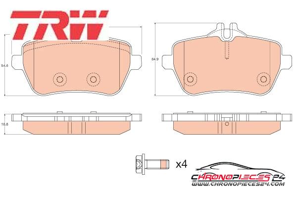 Achat de TRW GDB2014 Kit de plaquettes de frein, frein à disque pas chères