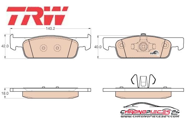 Achat de TRW GDB2016 Kit de plaquettes de frein, frein à disque pas chères