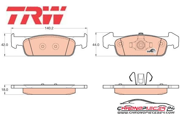 Achat de TRW GDB2018 Kit de plaquettes de frein, frein à disque pas chères