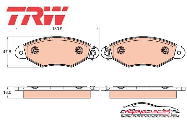 Achat de TRW GDB2024 Kit de plaquettes de frein, frein à disque pas chères