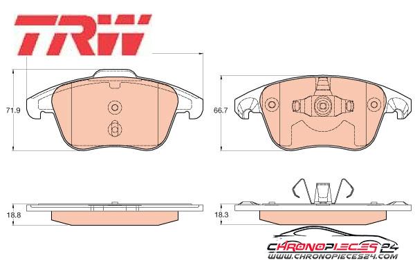 Achat de TRW GDB2025 Kit de plaquettes de frein, frein à disque pas chères