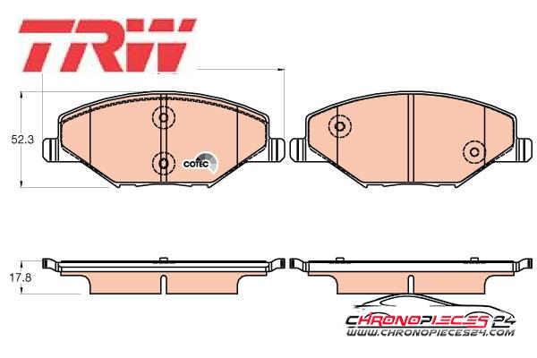 Achat de TRW GDB2027 Kit de plaquettes de frein, frein à disque pas chères