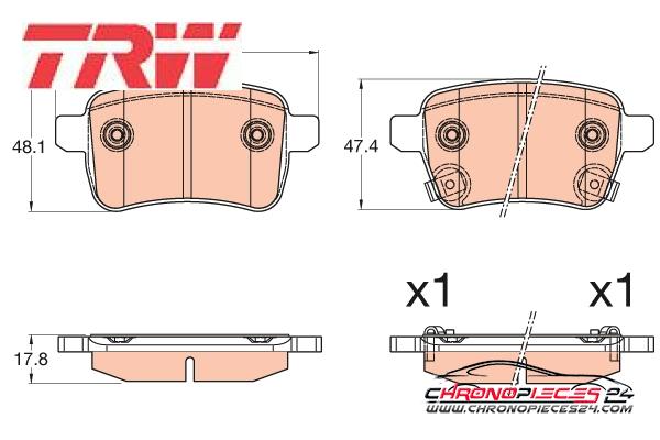 Achat de TRW GDB2032 Kit de plaquettes de frein, frein à disque pas chères