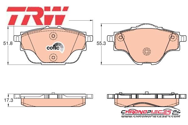 Achat de TRW GDB2034 Kit de plaquettes de frein, frein à disque pas chères