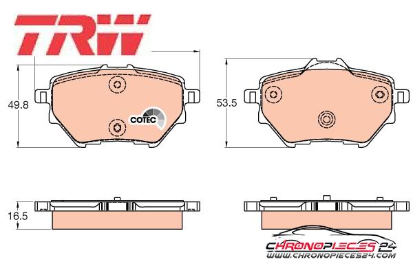 Achat de TRW GDB2036 Kit de plaquettes de frein, frein à disque pas chères