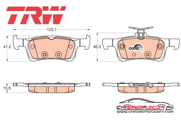 Achat de TRW GDB2037 Kit de plaquettes de frein, frein à disque pas chères