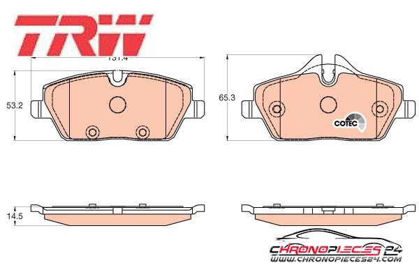 Achat de TRW GDB2038 Kit de plaquettes de frein, frein à disque pas chères