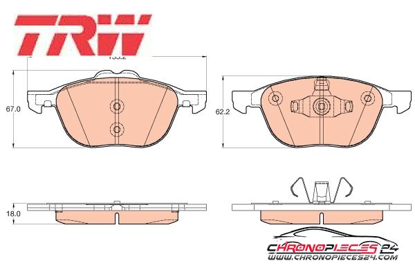 Achat de TRW GDB2043 Kit de plaquettes de frein, frein à disque pas chères