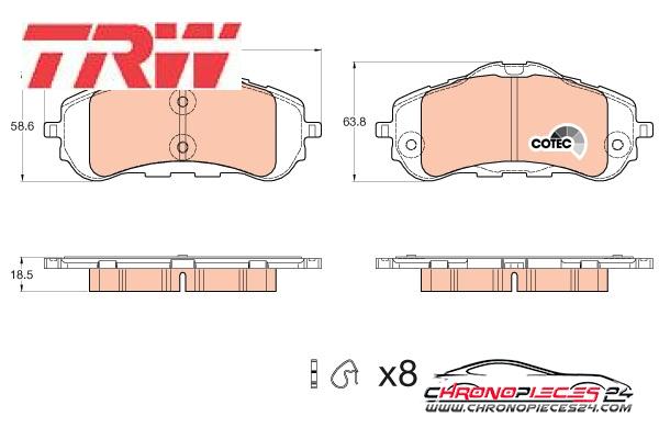 Achat de TRW GDB2044 Kit de plaquettes de frein, frein à disque pas chères