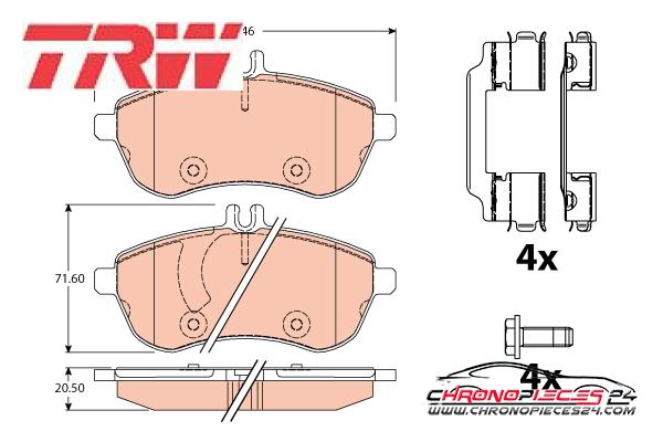 Achat de TRW GDB2056 Kit de plaquettes de frein, frein à disque pas chères