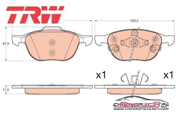 Achat de TRW GDB2059 Kit de plaquettes de frein, frein à disque pas chères