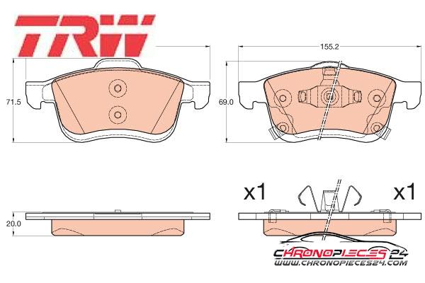 Achat de TRW GDB2060 Kit de plaquettes de frein, frein à disque pas chères