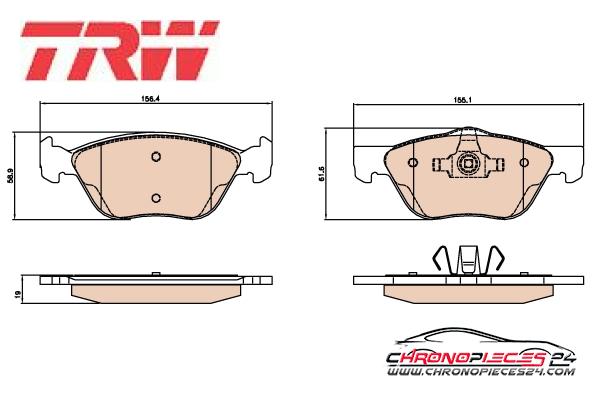 Achat de TRW GDB2067 Kit de plaquettes de frein, frein à disque pas chères