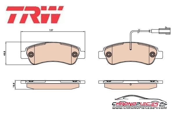 Achat de TRW GDB2068 Kit de plaquettes de frein, frein à disque pas chères