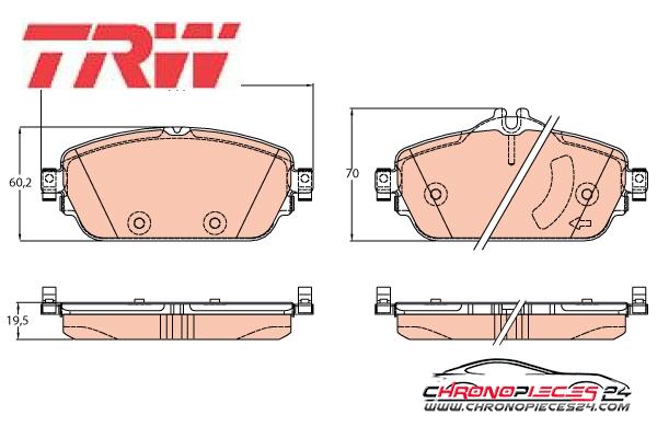 Achat de TRW GDB2070 Kit de plaquettes de frein, frein à disque pas chères