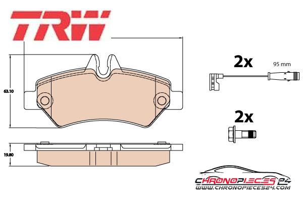 Achat de TRW GDB2076 Kit de plaquettes de frein, frein à disque pas chères