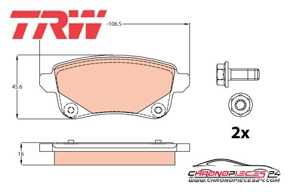 Achat de TRW GDB2082 Kit de plaquettes de frein, frein à disque pas chères