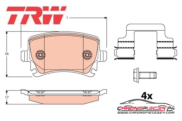 Achat de TRW GDB2083 Kit de plaquettes de frein, frein à disque pas chères