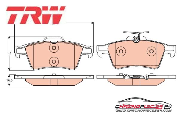 Achat de TRW GDB2086 Kit de plaquettes de frein, frein à disque pas chères