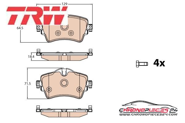 Achat de TRW GDB2087 Kit de plaquettes de frein, frein à disque pas chères