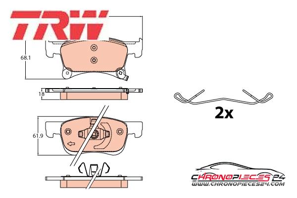 Achat de TRW GDB2091 Kit de plaquettes de frein, frein à disque pas chères