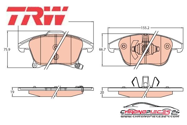 Achat de TRW GDB2092 Kit de plaquettes de frein, frein à disque pas chères