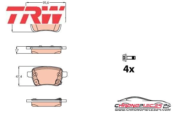 Achat de TRW GDB2093 Kit de plaquettes de frein, frein à disque pas chères