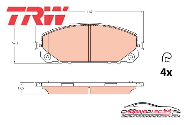 Achat de TRW GDB2094 Kit de plaquettes de frein, frein à disque pas chères