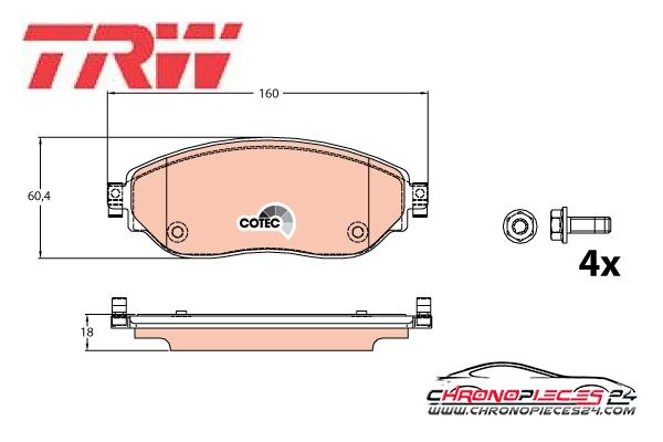 Achat de TRW GDB2096 Kit de plaquettes de frein, frein à disque pas chères