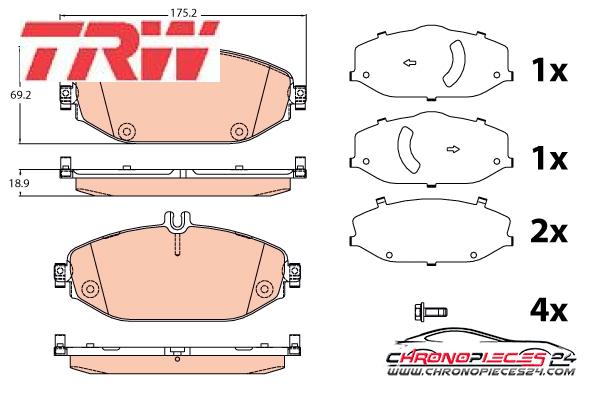 Achat de TRW GDB2097 Kit de plaquettes de frein, frein à disque pas chères