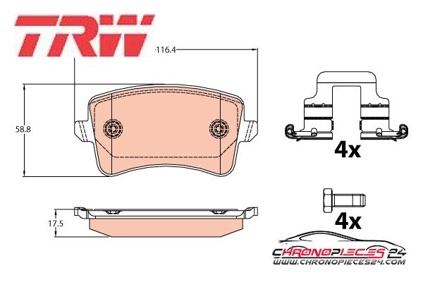 Achat de TRW GDB2107 Kit de plaquettes de frein, frein à disque pas chères