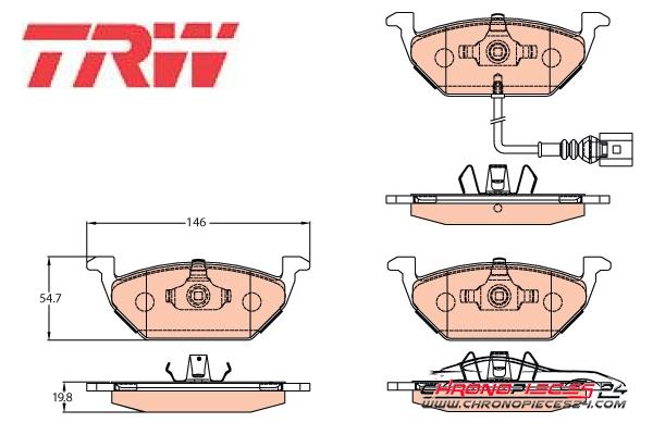 Achat de TRW GDB2108 Kit de plaquettes de frein, frein à disque pas chères