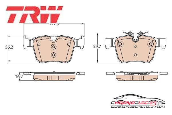 Achat de TRW GDB2110 Kit de plaquettes de frein, frein à disque pas chères