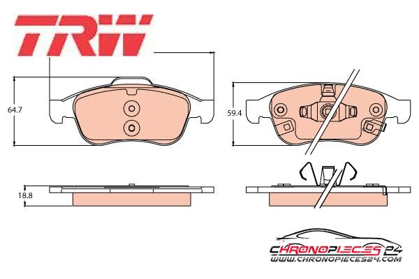 Achat de TRW GDB2111 Kit de plaquettes de frein, frein à disque pas chères