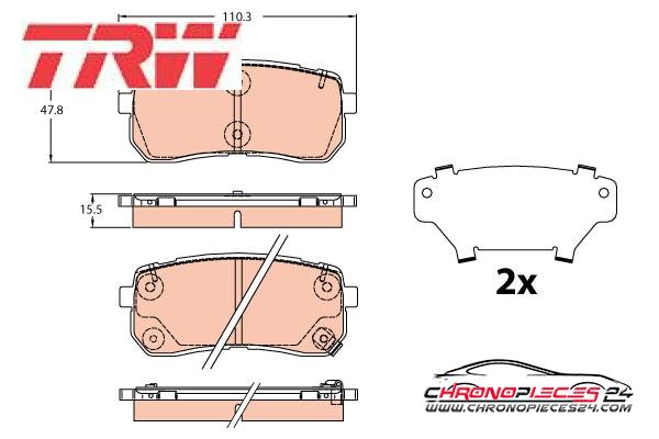 Achat de TRW GDB2112 Kit de plaquettes de frein, frein à disque pas chères