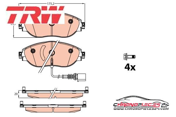 Achat de TRW GDB2114 Kit de plaquettes de frein, frein à disque pas chères