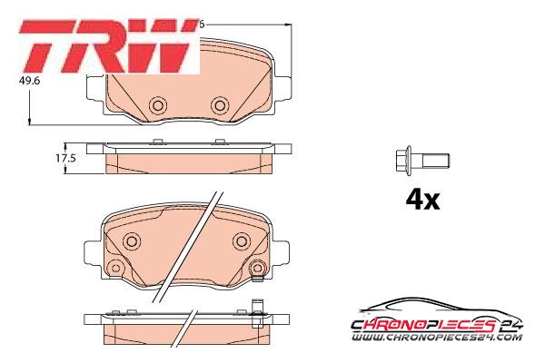 Achat de TRW GDB2116 Kit de plaquettes de frein, frein à disque pas chères