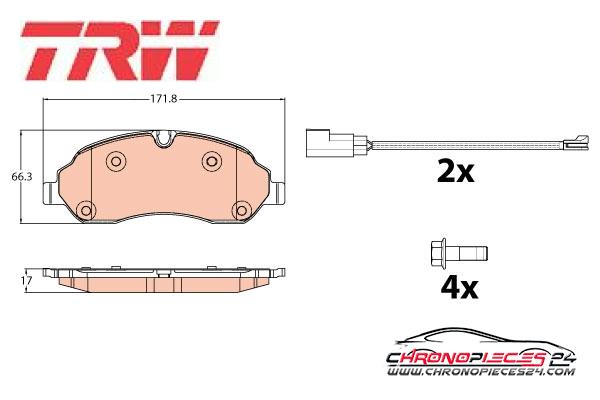 Achat de TRW GDB2117 Kit de plaquettes de frein, frein à disque pas chères