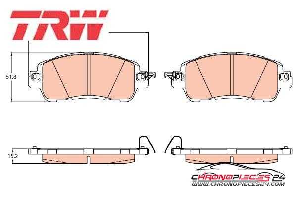 Achat de TRW GDB2122 Kit de plaquettes de frein, frein à disque pas chères