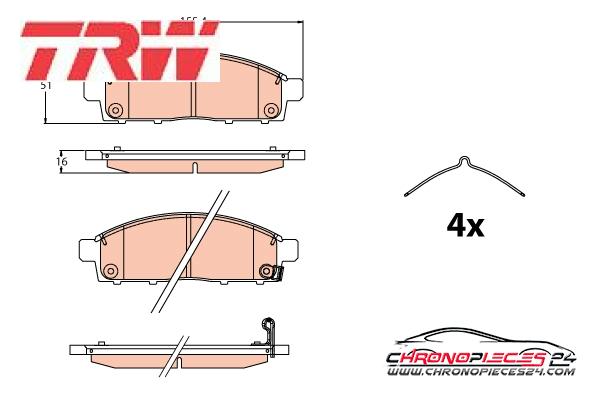 Achat de TRW GDB2124 Kit de plaquettes de frein, frein à disque pas chères