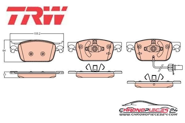 Achat de TRW GDB2127 Kit de plaquettes de frein, frein à disque pas chères