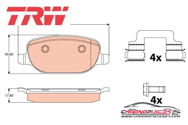 Achat de TRW GDB2129 Kit de plaquettes de frein, frein à disque pas chères