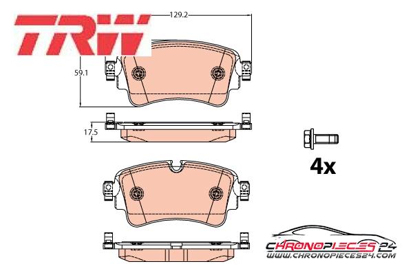 Achat de TRW GDB2132 Kit de plaquettes de frein, frein à disque pas chères