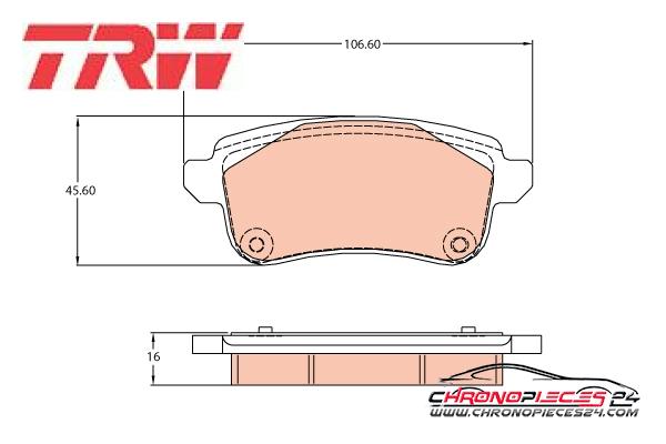 Achat de TRW GDB2136 Kit de plaquettes de frein, frein à disque pas chères